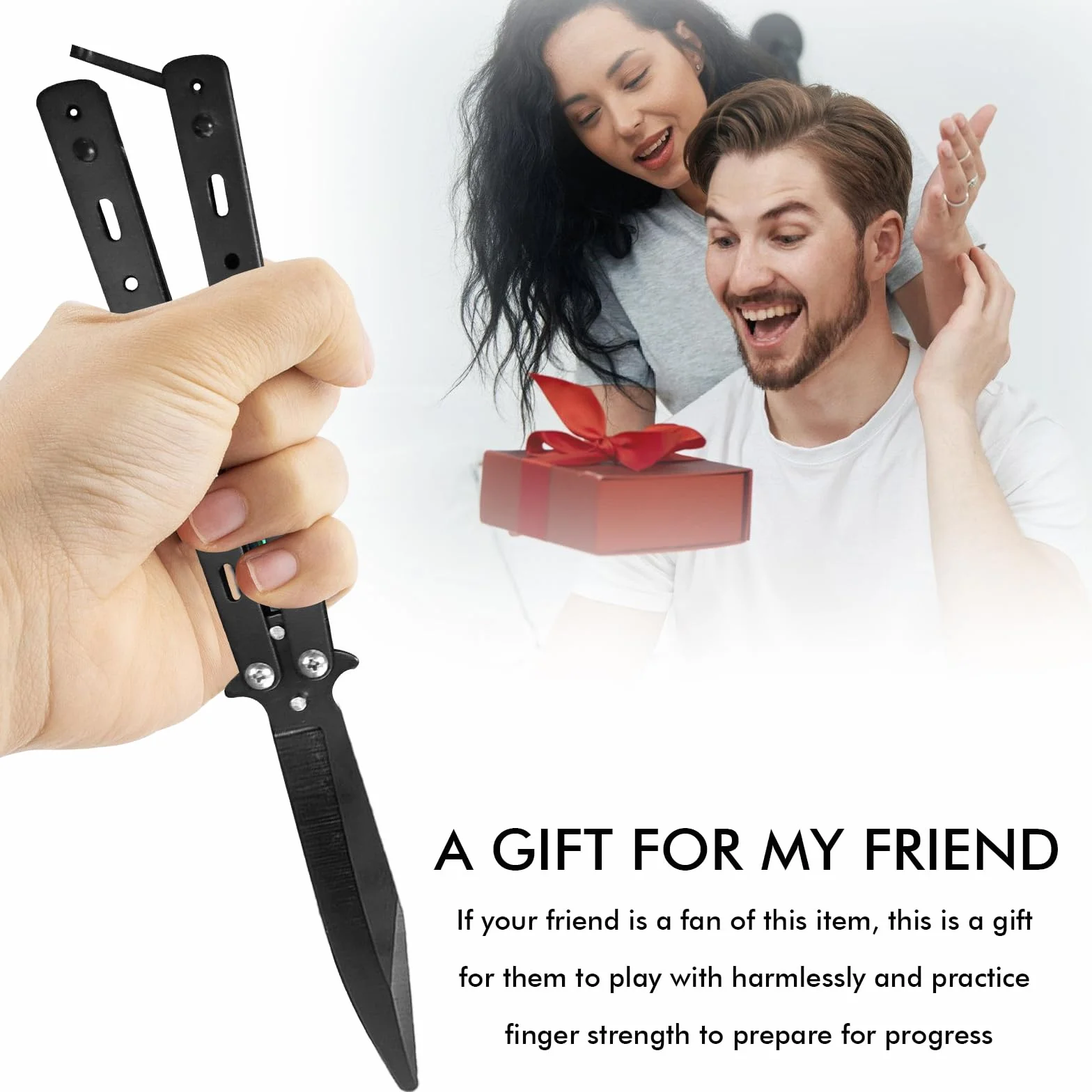 3 pezzi per allenamento a farfalla: coltello da allenamento per farfalle pettine in acciaio inossidabile con lama non levigata per principianti Coltello da allenamento Balisong, per allenamento