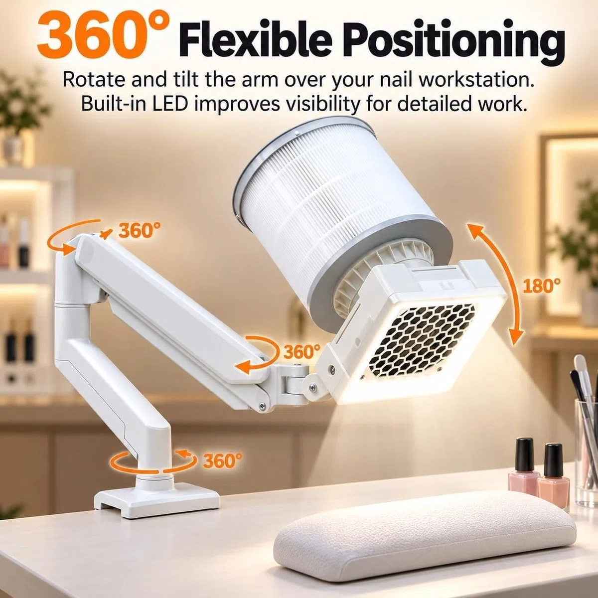 Professional Nail Dust Collector, Powerful Suction Nail Vacuum Fan