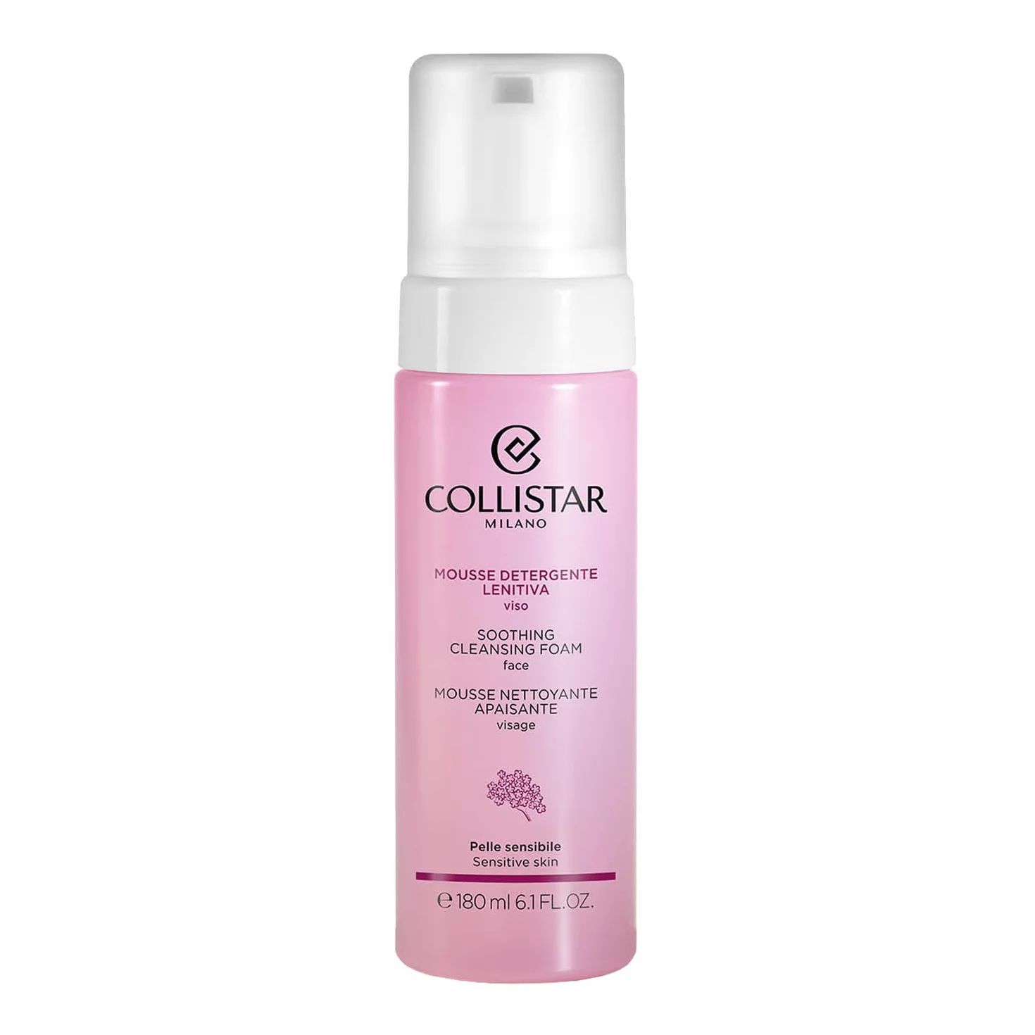 Collistar Mousse Detergente Lenitiva Viso, Deterge il Viso con Estrema Dolcezza Senza Seccare la Pelle, Lascia la Pelle Morbida e Vellutata, anche per Pelli Sensibili, 180ml