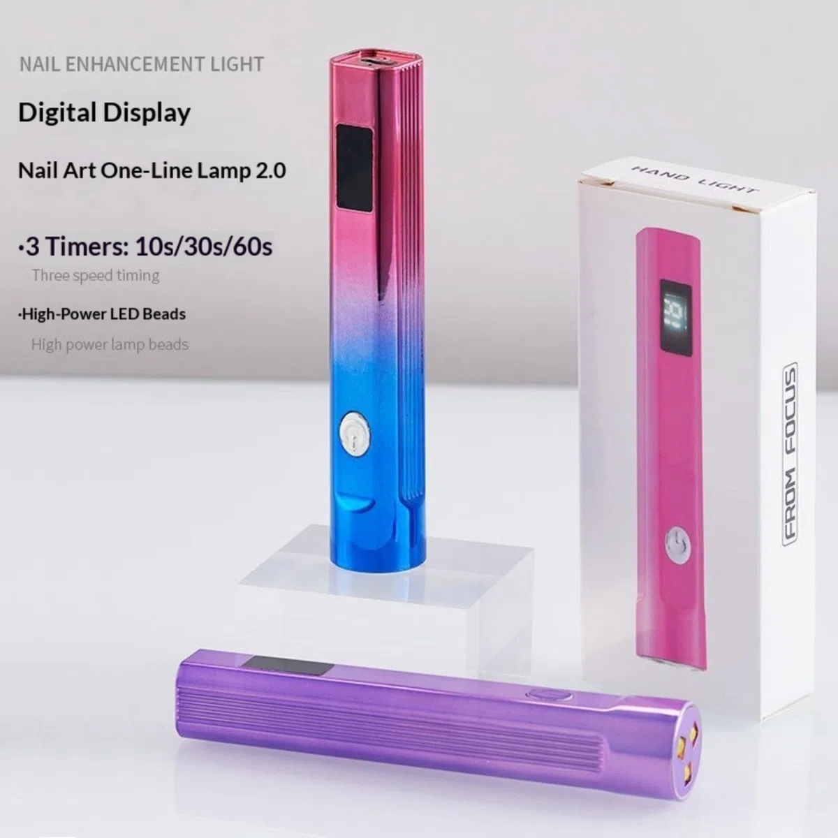 Lampada UV portatile per unghie, mini lampada UV ricaricabile tramite USB, 3 LED per asciugatura rapida dello smalto gel, con indicatore di alimentazione.