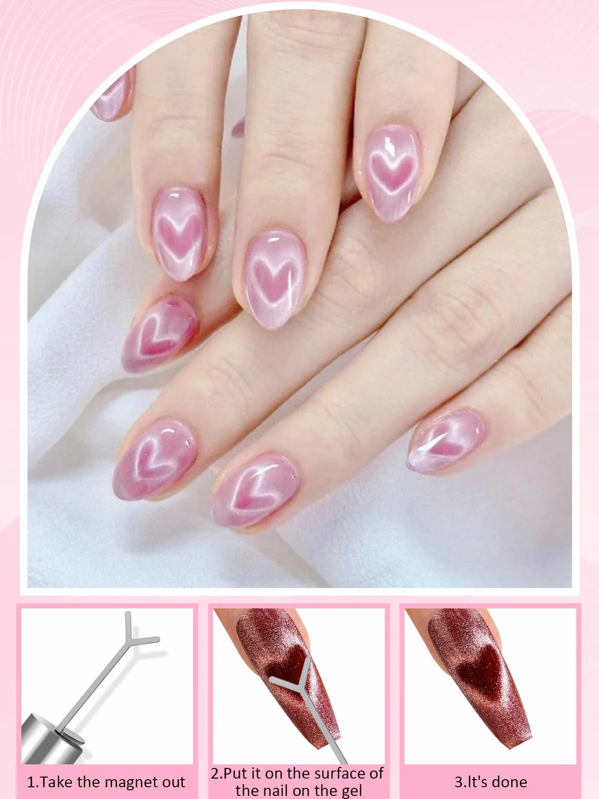 TOROKOM Set Magnetico Cat Eye 54PCS – Strumenti 3-in-1 per Nail Art con Smalto Gel – Kit Magneti per Effetti Occhio di Gatto & Disegni Creativi, Uso Casa & Salone (Set Multicolore)