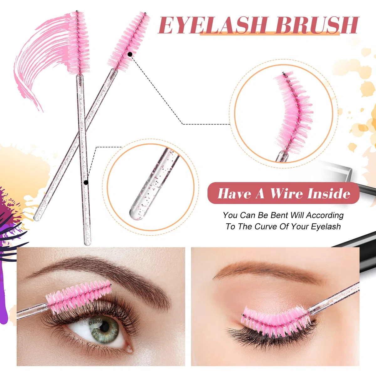 Kit per lash Lift, 232 Pezzi, con 50 astine in Silicone, 2 Strumenti separa Ciglia, 100 Micro tamponi, 50 pennelli per Mascara in Cristallo e 30 Coppie di Pad per Estensioni