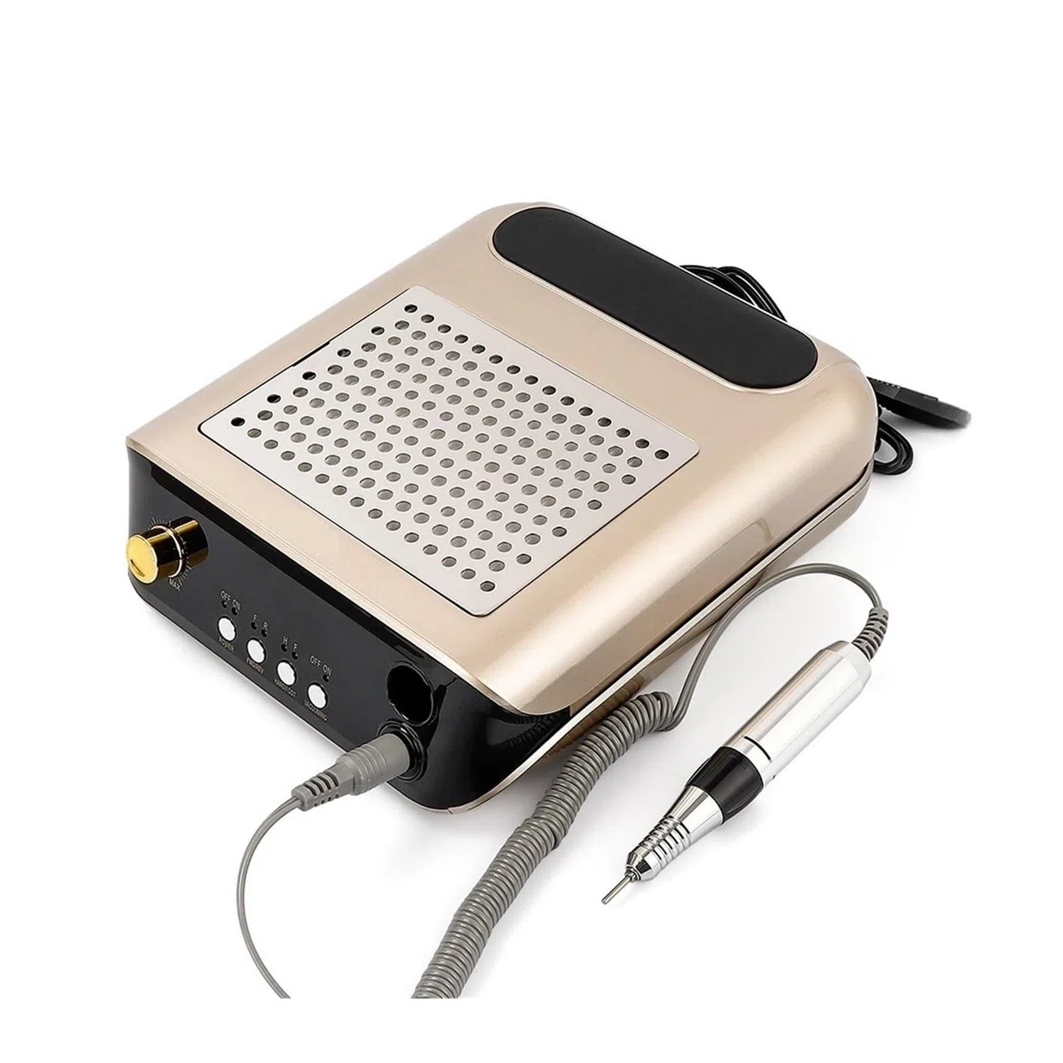 MRKU Aspiratore per Polvere per Fresa per Unghie con Filtro Lavabile, aspirazione silenziosa, aspirapolvere per Manicure 2 in 1, 65 W 2500 RPM, manipolo Elettrico, Lima, Kit per Unghie.