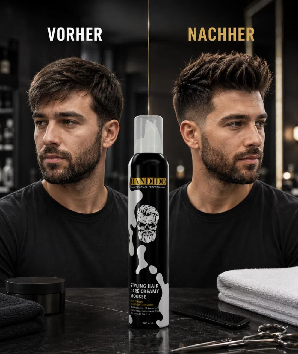 BANDIDO Milk Creamy Styling Hair Care Mousse 200ml - Balsamo per la cura dei capelli - Mousse per volume e look naturale - Schiuma per asciugatura a phon