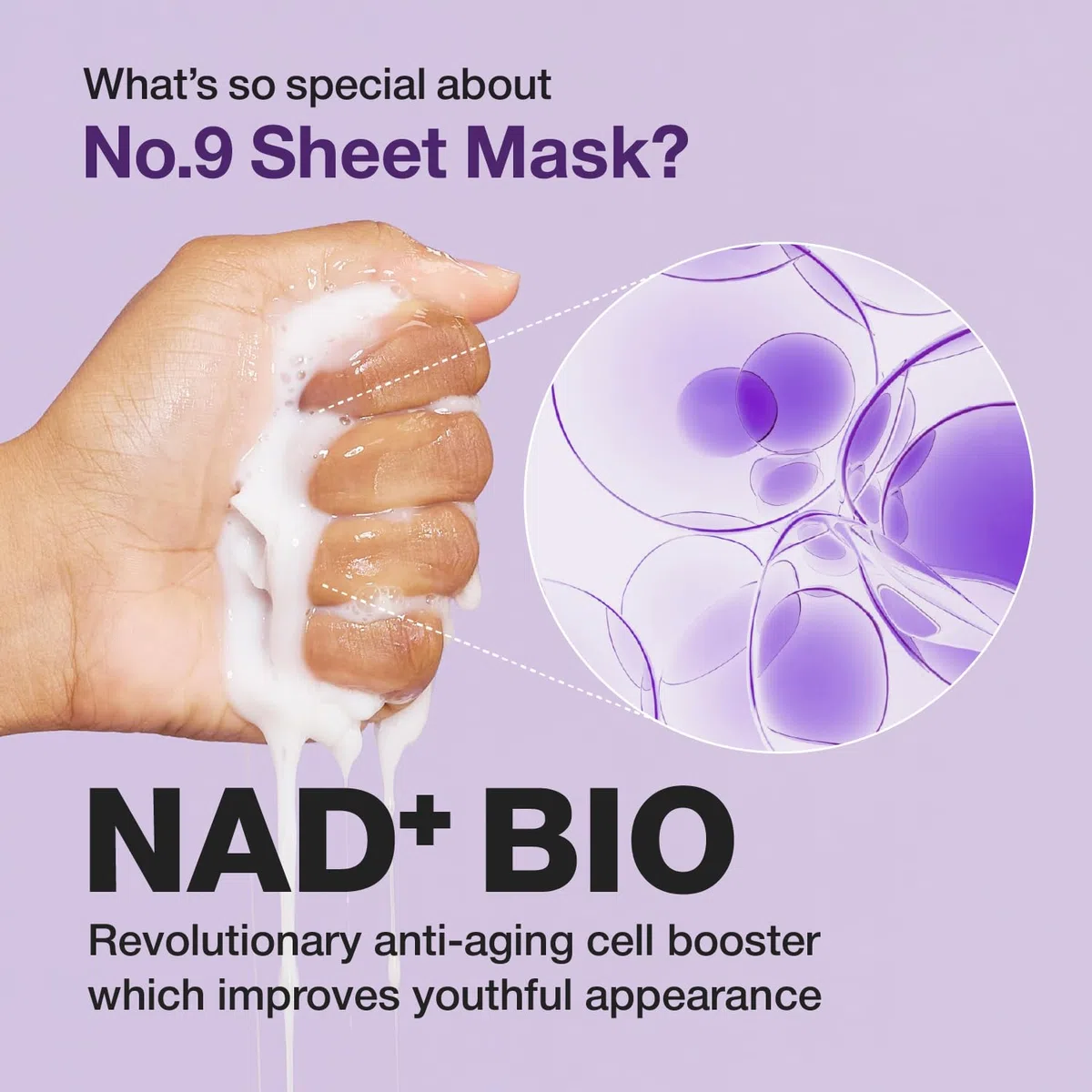 numbuzin No.9 Sheet Mask | NAD+ BIO Full Face Mask | Improves Jawline, Jowls, Wrinkles, Neck Lines | Peptides, NAD+, Collagen | Skin Firmness | 4 Sheets + Band