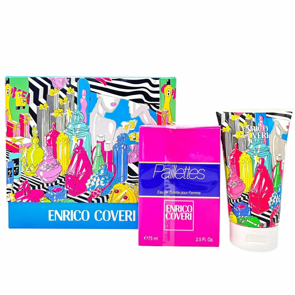 Enrico Coveri Confezione Regalo Donna Paillettes Profumo Donna Eau De Toilette Spray 75 ml E Crema Corpo Profumata 150 ml