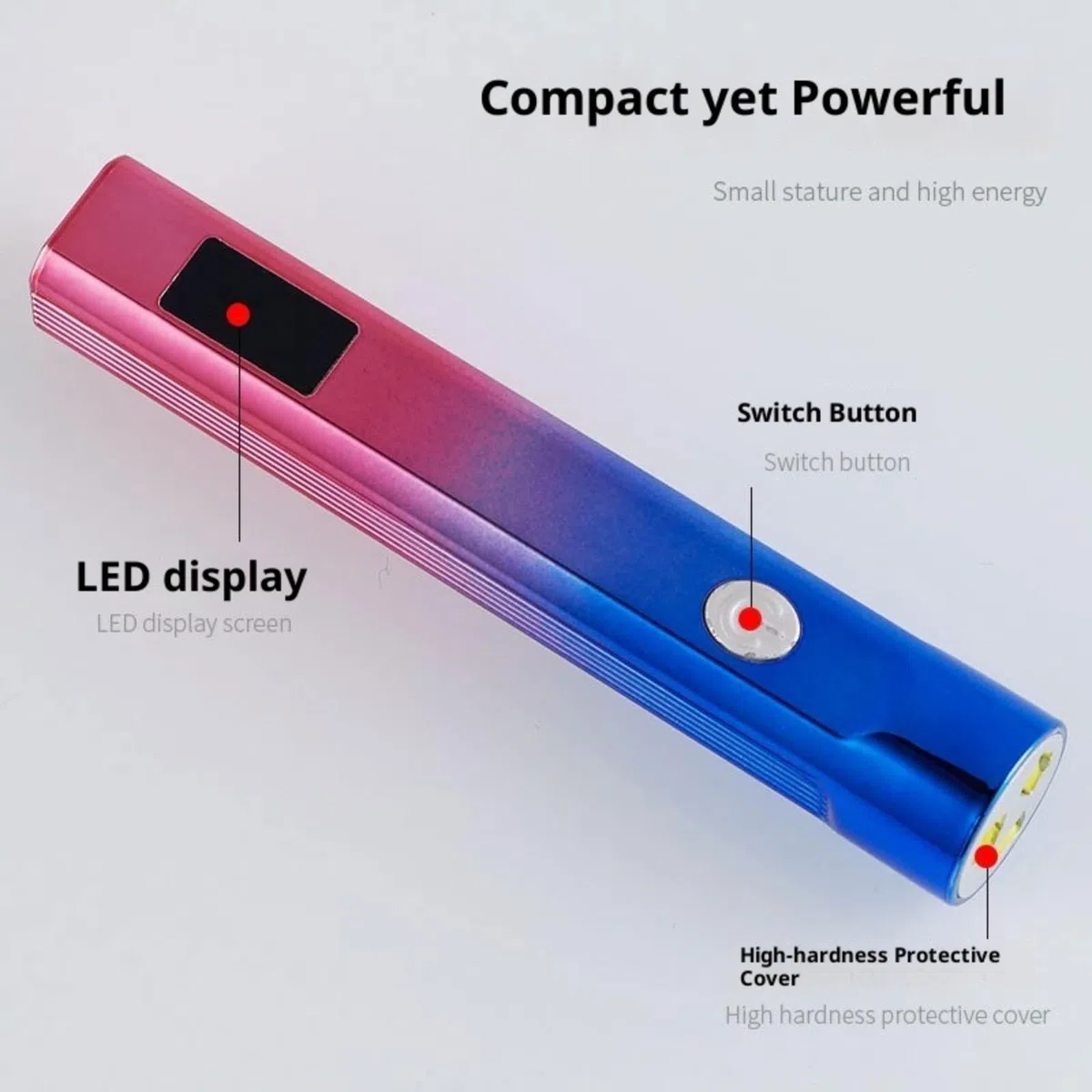 Lampada UV portatile per unghie, mini lampada UV ricaricabile tramite USB, 3 LED per asciugatura rapida dello smalto gel, con indicatore di alimentazione.