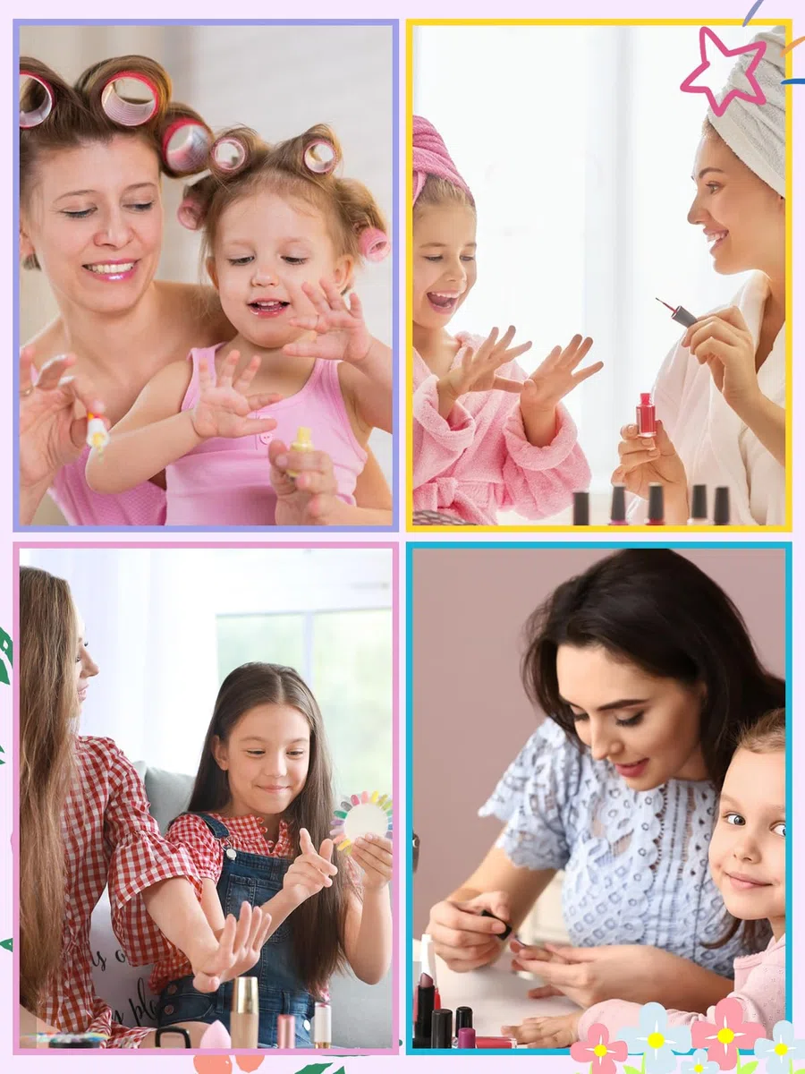 EBANKU 26 pezzi unghie finte ragazze premere corte carino copertura acrilico chiodo suggerimento kit decorazione