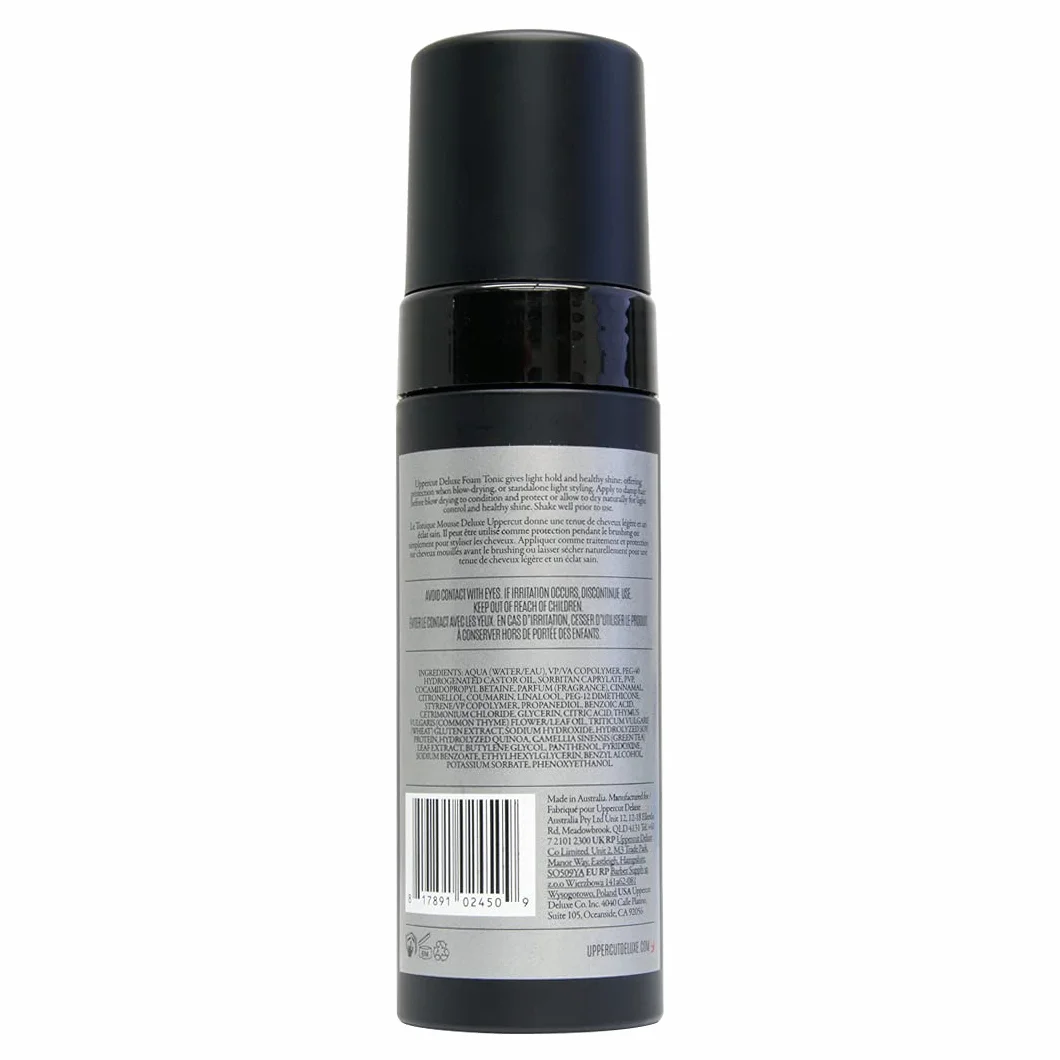 Uppercut Deluxe Schiuma Tonica, Schiuma per Capelli a Fissaggio Leggero e Lucentezza Leggera, Utilizzabile come Prodotto per lo Styling o Protezione dal Calore, Adatto a Tutti i Tipi di Capelli 150g