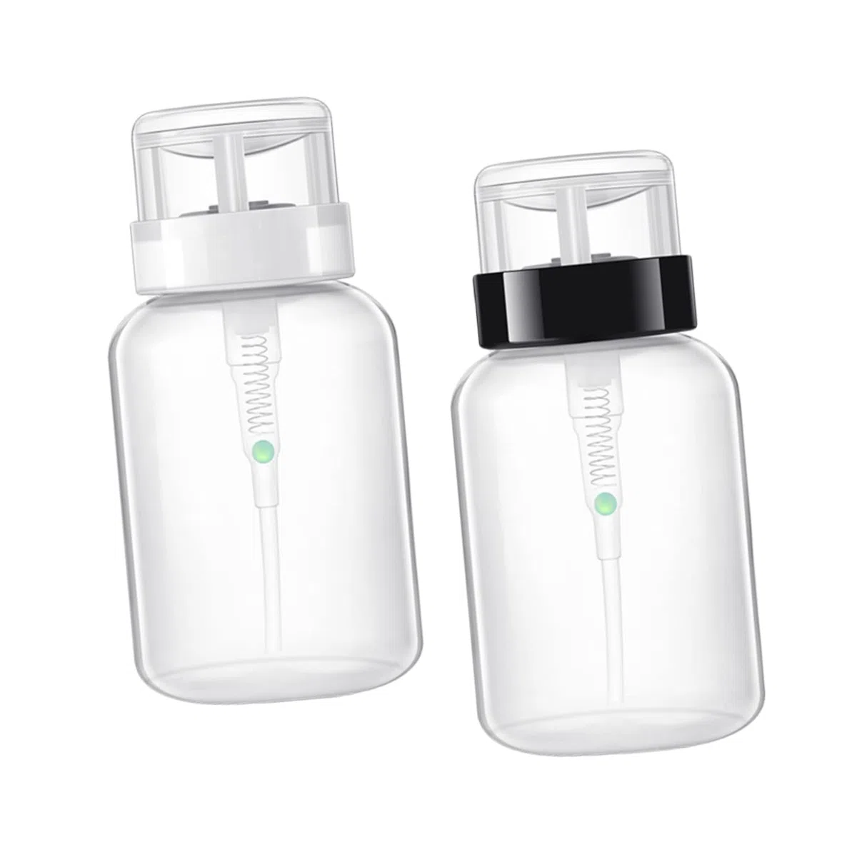 FRCOLOR 2 Pezzi Flacone Dispenser Pompa Bloccabile Da Vuoto Per Rimuovere Smalto Per Unghie Collo Nero e Bianco Per Conservare Liquidi Resistente All'uso