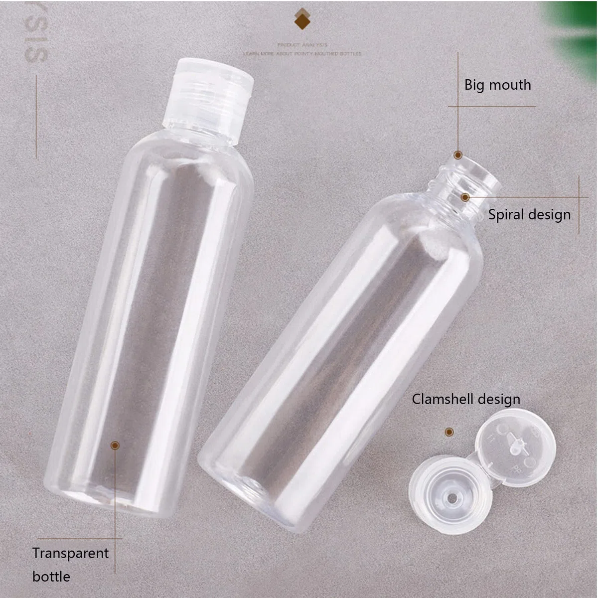 10 Pezzi Bottiglie da Viaggio 50 ML + 100 ML, Contenitori da Viaggio Trasparenti Vuoti, Bottiglie da Viaggio in Plastica Riutilizzabili Flip Cap Bottiglie con 2 Imbuti, per Gel, Lozioni, Shampoo