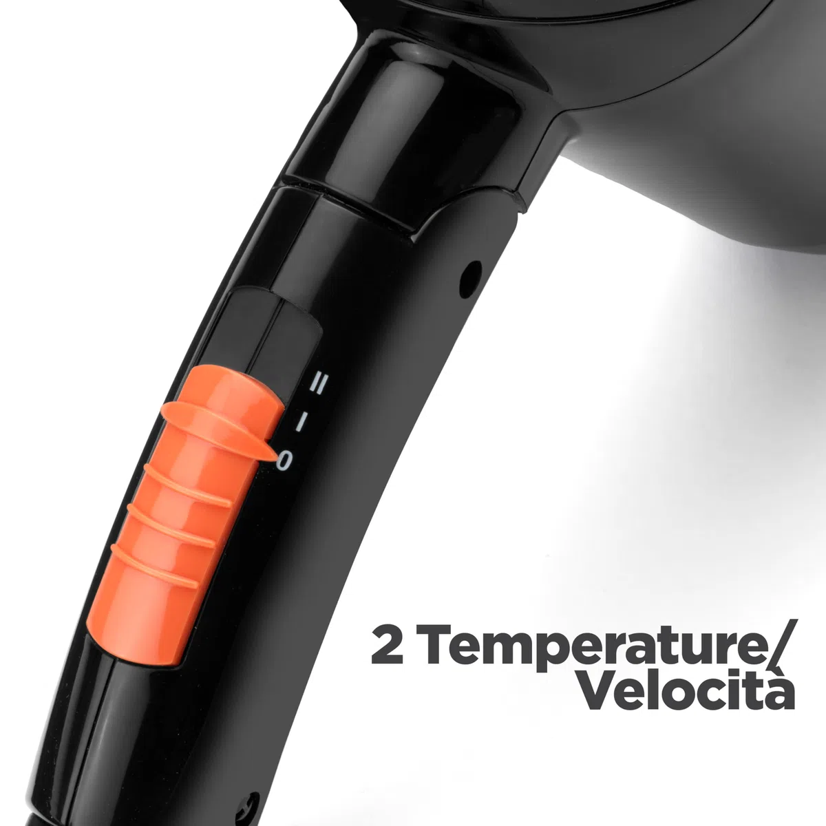 BaByliss Asciugacapelli da viaggio, leggero e potente, 2000W, Doppio voltaggio, utilizzo universale, 2 temperature/velocità, nero/arancione, 5344E