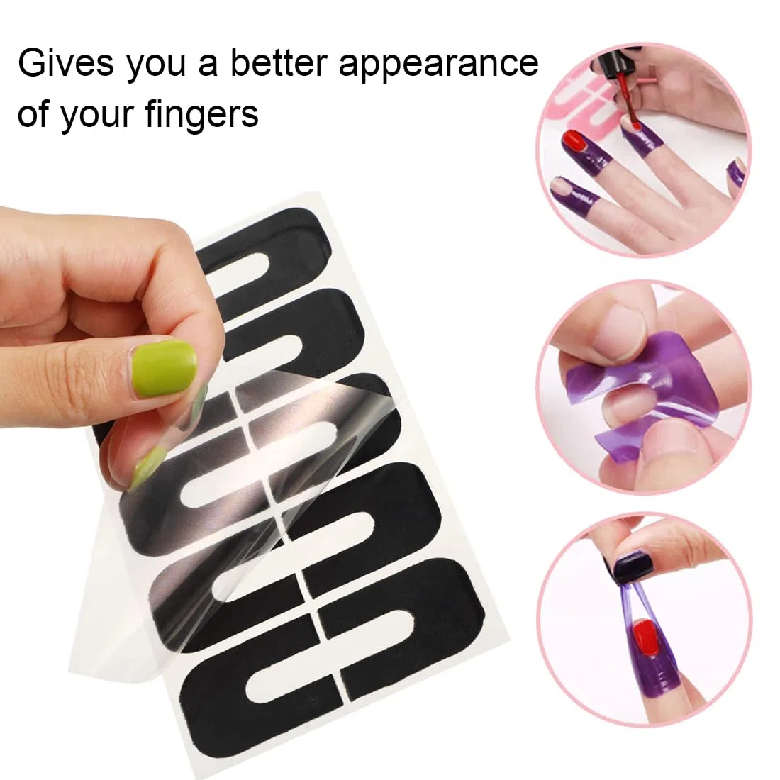 100 pezzi Nastri per unghie Usa e getta Forma di U Protettore Unghie Sticker Anti Overflow Manicure Strumento Per Protezione Dita Evitare Che Smalto Vostre Mani clip unghie nastro dita