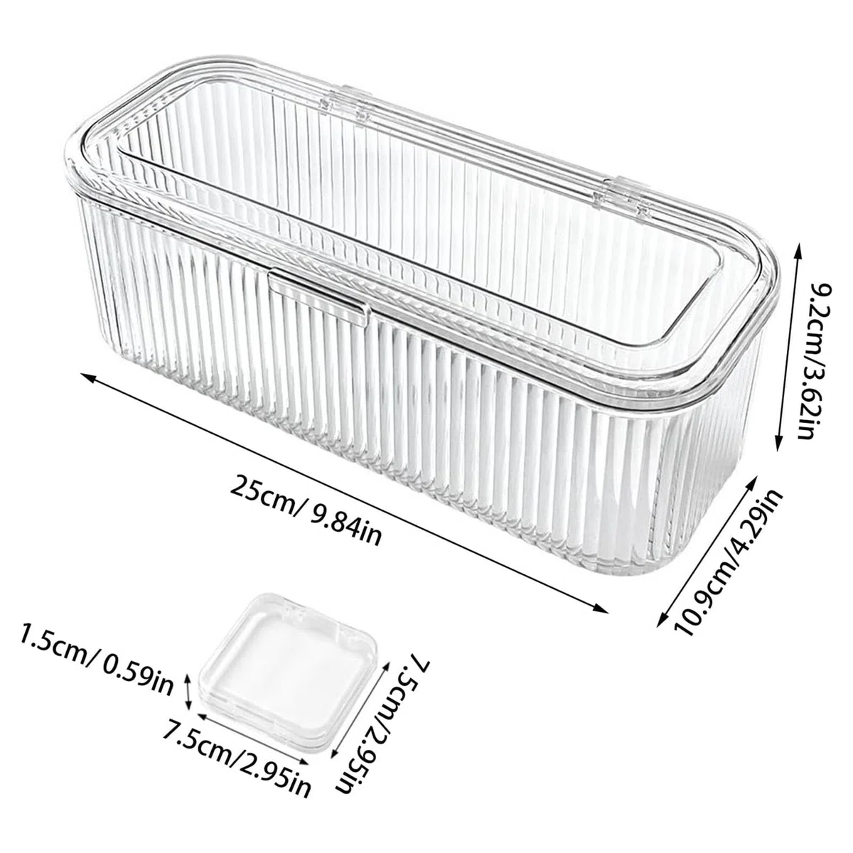 Scatola per Gioielli in Acrilico, Organizzatore Unghie in Acrilico, Transparent Unghie False Organizer, Include 30 Pezzi Adesivi 3D per Unghie, per Unghie, Gioielli, Artigianato