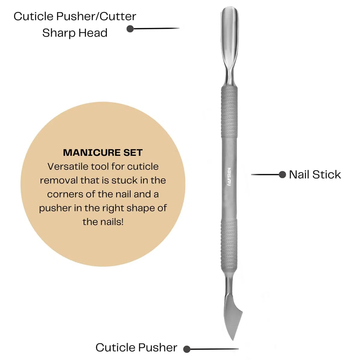 Set da 2 pezzi per la cura delle unghie Tronchesini per cuticole professionali in acciaio inossidabile con doppio kit spatola per unghie Pusher per manicure e pedicure