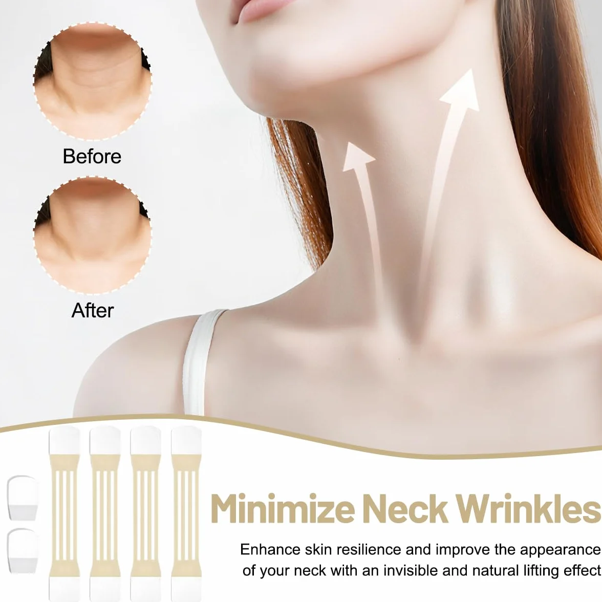 Set Face Lifting Tape Viso – Face Tape Viso Lifting Invisibile con 8 Bande Elastiche & 40 Adesivi | Maschera Collo, Zornesfalte Pflaster, Doppelkinn Entferner | Face Lift Tape Invisible Cerotti Viso