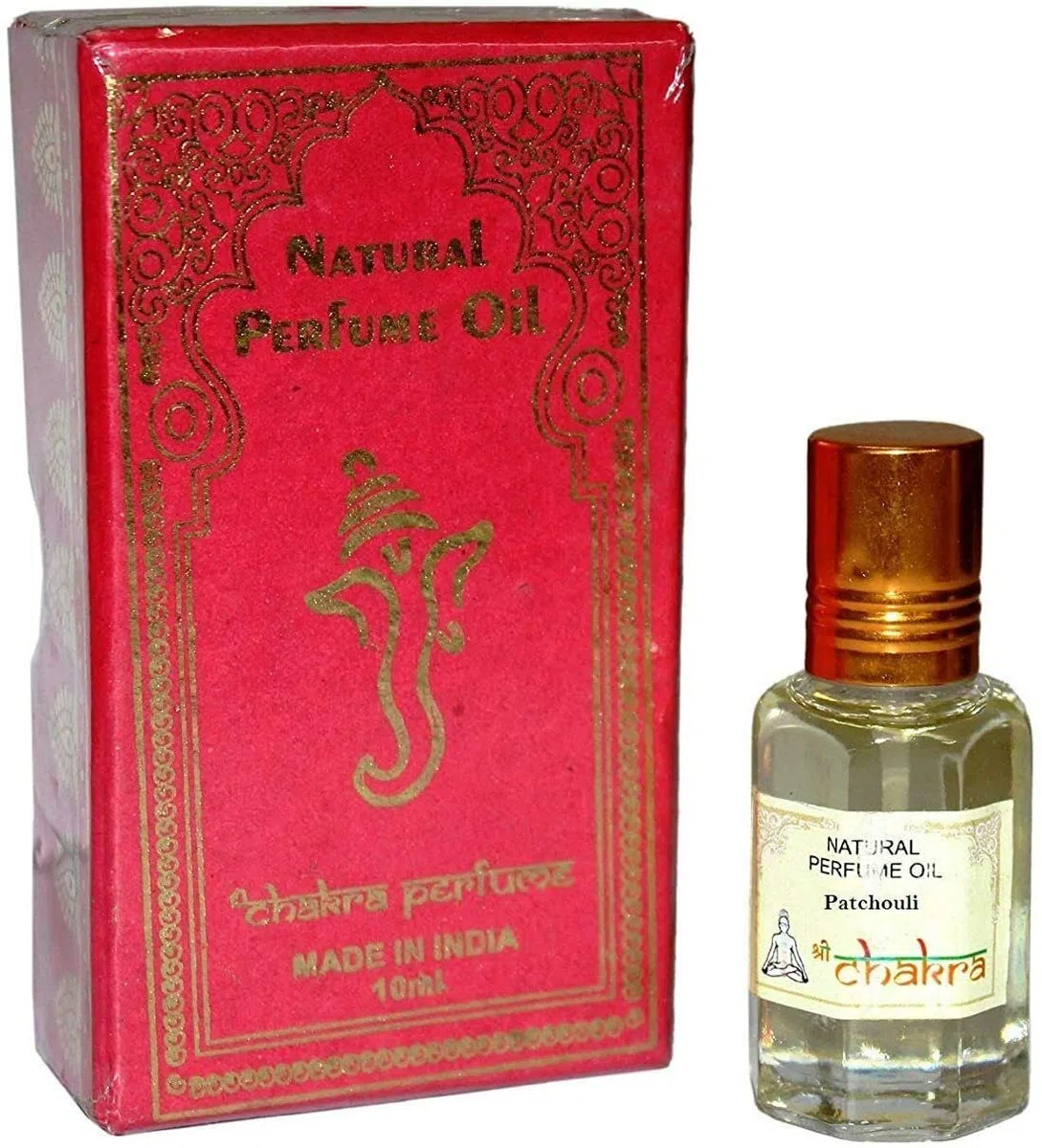 RSGM - Olio profumato indiano al patchouli dei chakra, 10 ml, lunga durata