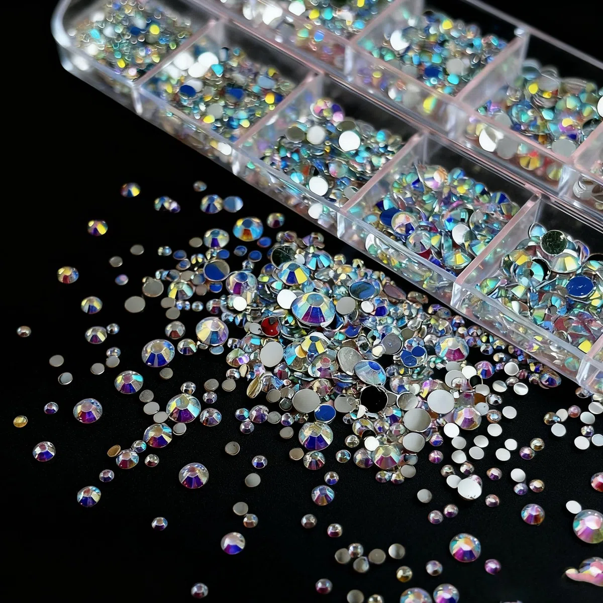 8 Scatole Set di Decorazione per Unghie, Confezione Grande, Oltre 10000+ Strass/Glitter/Fiori 3D/Perline/Charm per Unghie, Accessori Professionali per Nail Art per Manicure Fai da Te