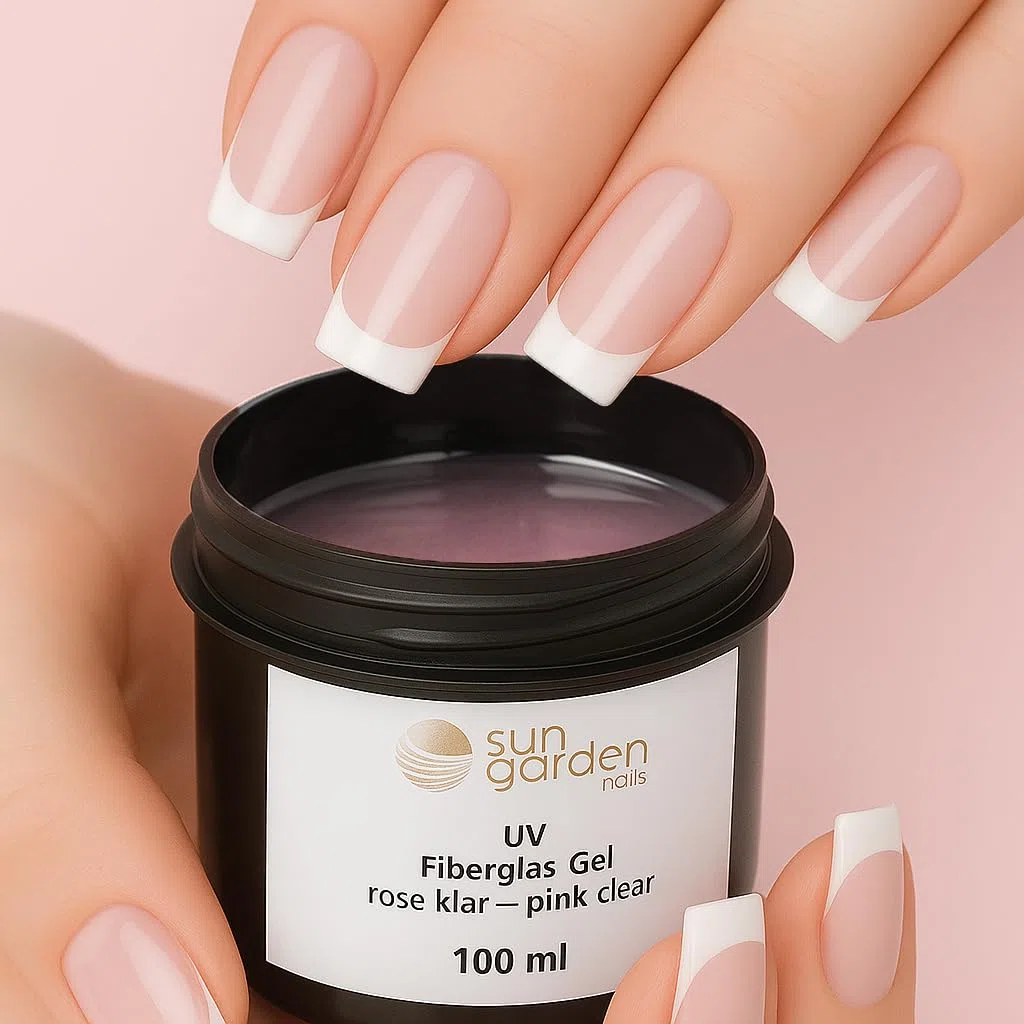 Sun Garden Nails Gel in Fibra di Vetro Rosa Trasparente, 100 ml, Gel Strutturante UV per Unghie