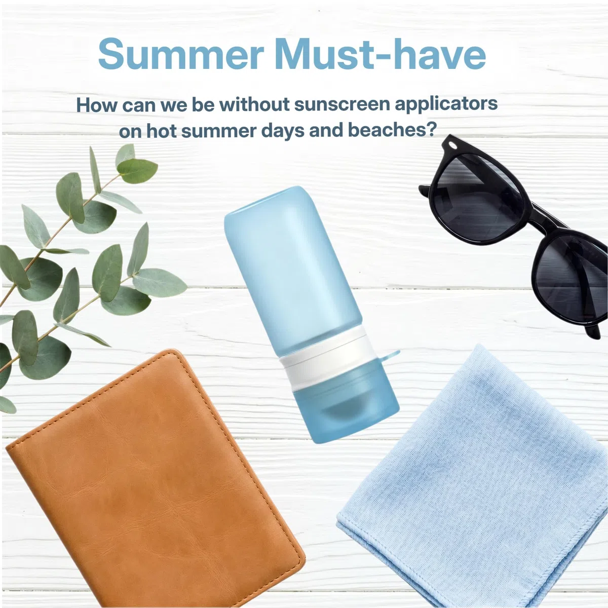 Zouwel Applicatore per crema solare per bambini, applicatore portatile in silicone da 60 ml, compatibile con creme solari Solar Buddies, roll-on crema solare roll-on ricaricabile, set di bottiglie da