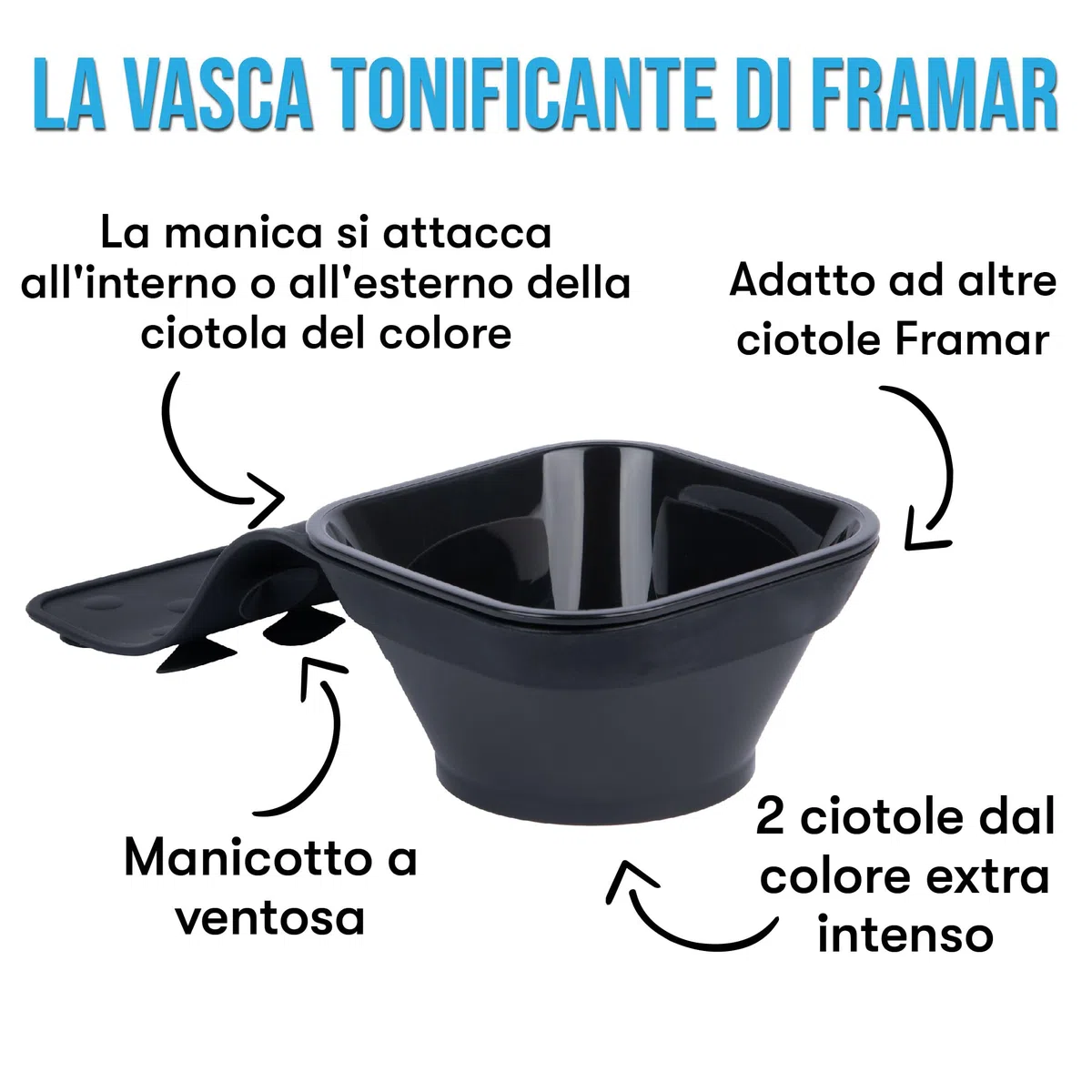 FRAMAR Toning Tub Ciotola Tinta Capelli - Ciotola Per Tinta Capelli, Ciotola Per Tintura, Ciotole Parrucchiere, Tinta Per Capelli, Accessori Parrucchiere, Ciotola Per Toner Capelli - 2 Pezzi