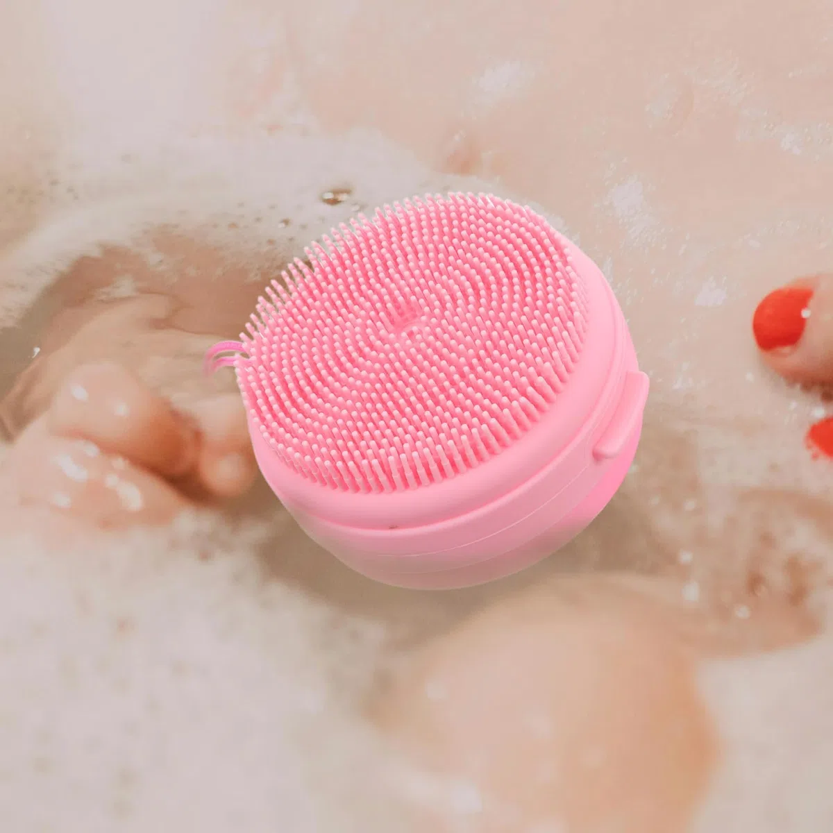 Handso Porta Saponetta Scrubber Corpo Silicone in 2 Pezzi, Spazzola da Bagno Multifunzionale Esfoliante in Silicone Copertura Protettiva per Uso Doccia e All'aperto