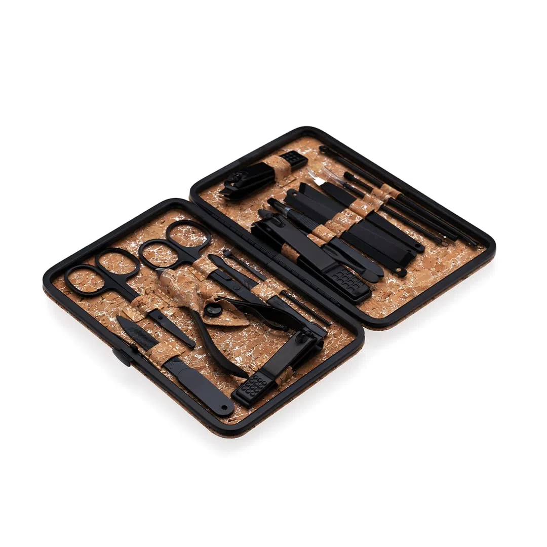 Aba Group Kit Unghie 18 Set - Set Manicure Professionale - Per Viso, Piedi, Mani - Kit Manicure Professionale - Set Per Unghie – Viaggio Set Unghie in una Custodia - Sughero
