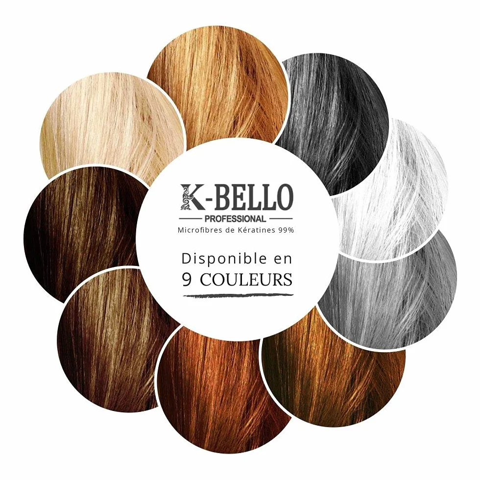 K-BELLO Fibre di cheratina Naturale e Vegan - Polvere anti diradamento per capelli fini, la calvizie e dare volume istantaneo - per Uomo e Donna (30g, Castano Scuro)