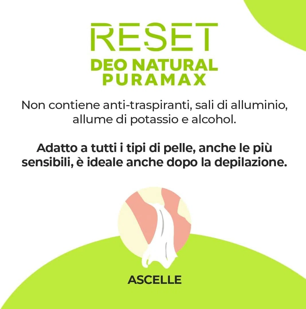 PURAMAX RESET – Kit Completo Igiene Ascelle | Sapone Vegetale 100g + Deodorante Roll-on Naturale 50ml | Protocollo Detergente e Protezione | Tea Tree, Zenzero e Lime | Made in Italy