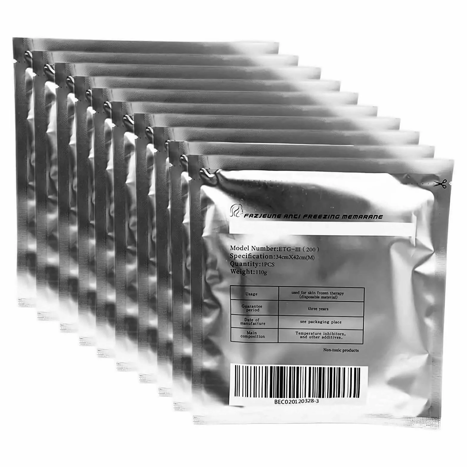 Lazzybeauty Membrana Antigelo Media, Grado Medico, Pads per Criolipolisi per Dispositivi Cryo, 27x30 cm, 70g, 5 Pezzi