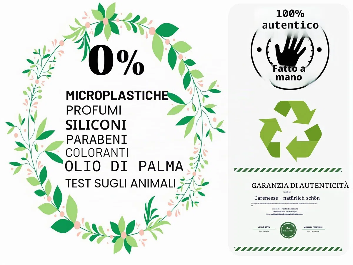 Carenesse Original Sapone di Aleppo 2 X 200 g, 95% di Olio d' oliva e 5% di Alloro, sapone naturale in realizzato a mano secondo tradizione vecchio ricetta e maturazione lungo tempo