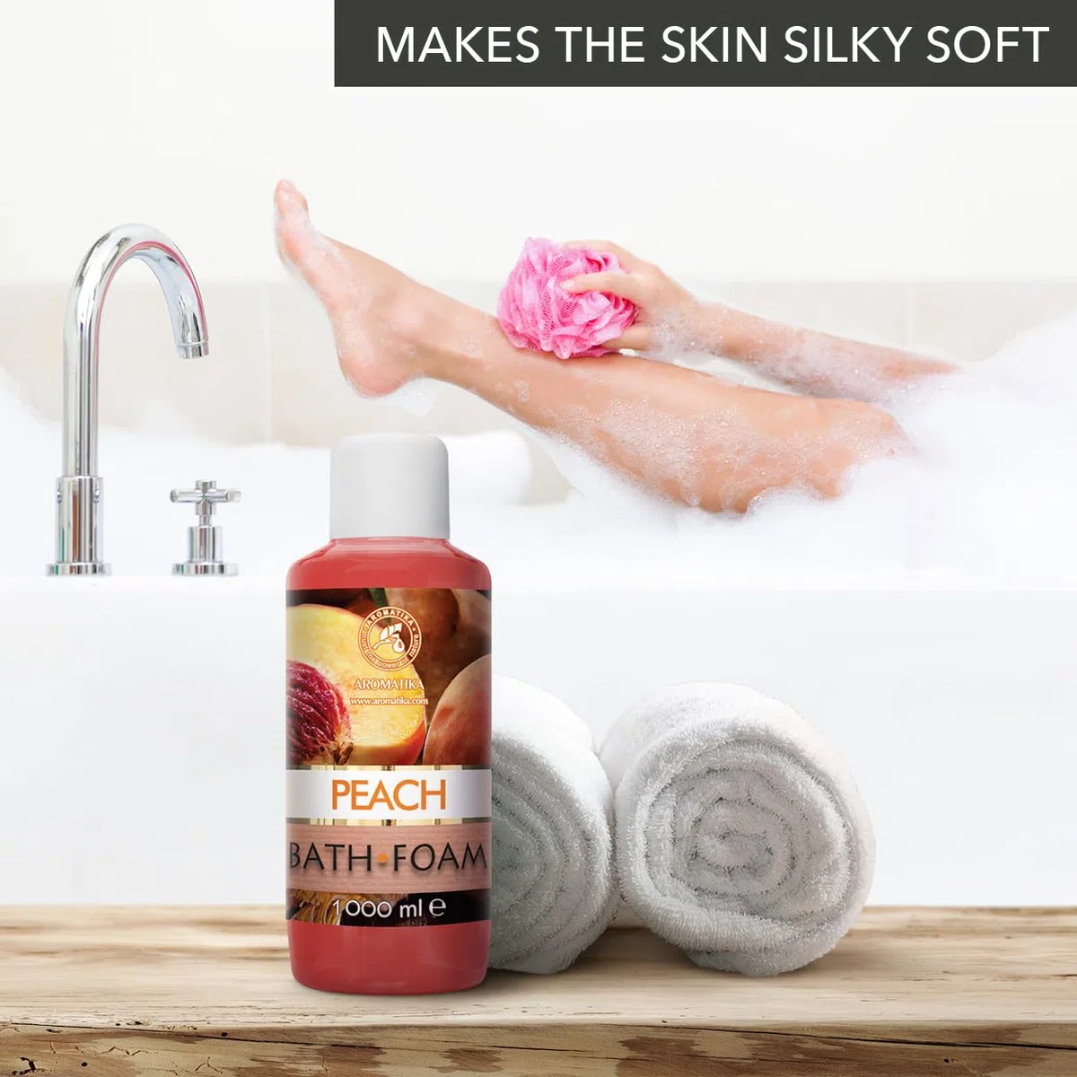 Bagno Schiuma Pesca 1000 ml - Cura del Corpo - Bellezza - Bagno - Idratazione della pelle - Odore Fruttato - Aromaterapia - Bagnoschiuma - Bath foam Peach