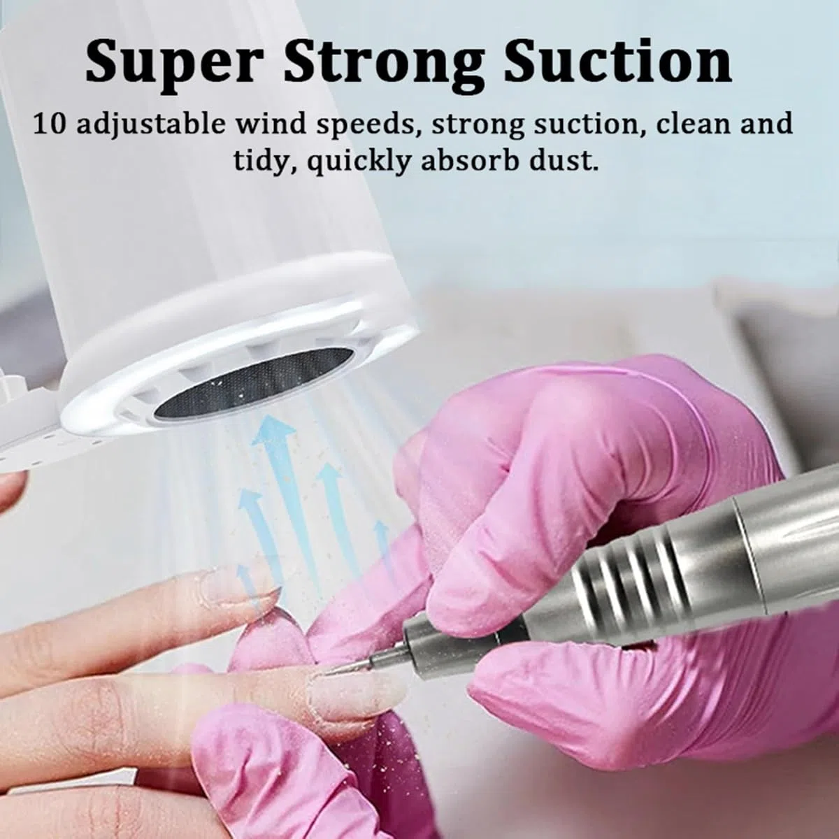 Potente aspiratore per Polvere per Unghie da 80 W per Salone di Bellezza - Aspirapolvere per Polvere per Unghie con Braccio articolato Regolabile e Filtro Riutilizzabile