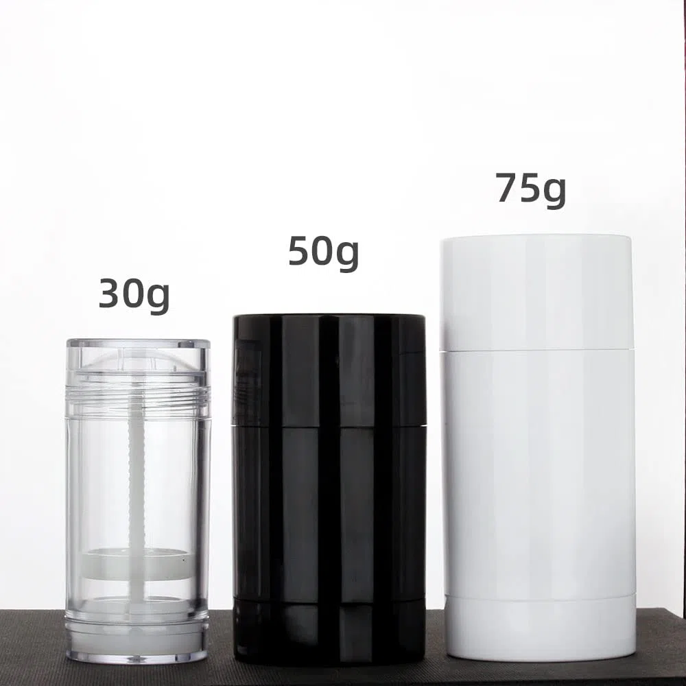 COSIDEA 6 contenitori di deodorante bianchi rotondi vuoti da 75 g / 2,5 once, riempimento fondo, grandi tubetti twist-up per capelli, bottiglia di balsamo per labbra in cera