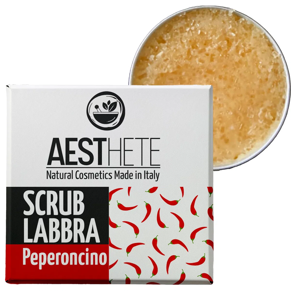 Scrub Labbra Esfoliante Naturale al Peperoncino 15ml – Idratante e Levigante con Aroma Frutti di Bosco Vegan e Biologico | Per Labbra Morbide Senza Pellicine | Made in Italy