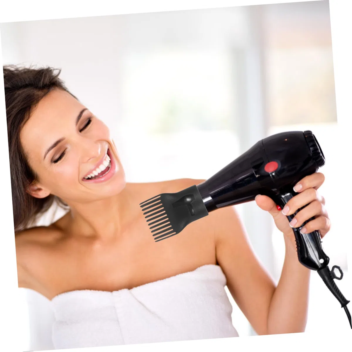 Housoutil Diffusore per Chioma Nero in Plastico 10 Pezzi, Pettine per Asciugacapelli Leggero e Resistente, Rapida Asciugatura e Eliminazione dei Ricci per Styling Professionale
