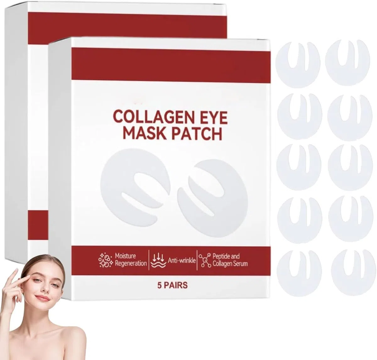 Maschera per gli occhi al collagene, nuova maschera per gli occhi profonda al collagene, patch sotto gli occhi per occhi gonfi e occhiaie, cerotti per gli occhi al collagene per adulti, cura della