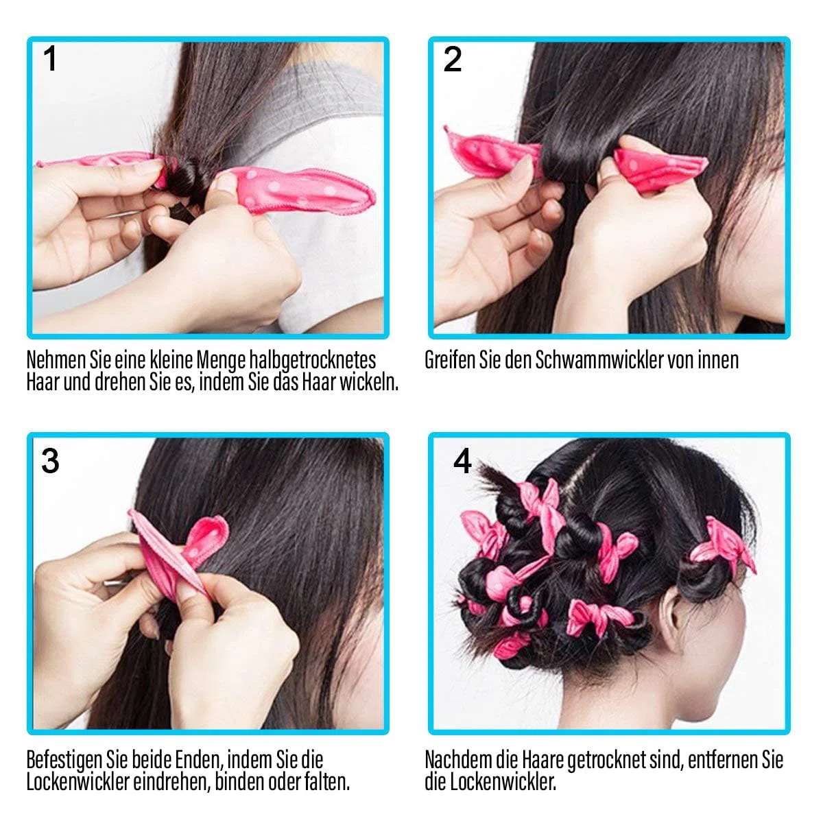 Bigodini premium per capelli lunghi e corti per dormire durante la notte per ricci grandi e piccoli senza calore, rulli di volume morbido per belle onde senza calore
