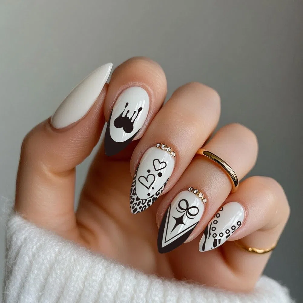 PH PandaHall 3pz Piastre per Timbri per Unghie con Punta Francese Stencil per Nail Art con Linea Francese Modelli per Manicure Geometrici Strisce Onde Stencil per Unghie con Fiore e Leopardo per Donna