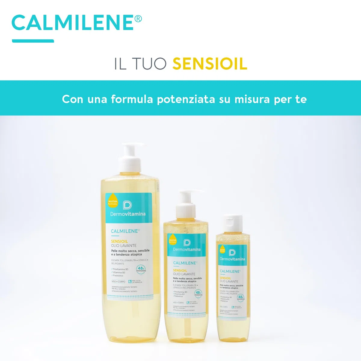 Dermovitamina Sensioil 1L - Olio Doccia Delicato - Olio Lavante Pelli Sensibili - Alta Tollerabilità - Azione Struccante e Lenitiva - Morbidezza della Pelle - Per Tutta la Famiglia