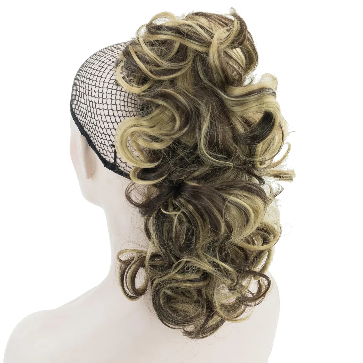 IMISSU Capelli ricci disordinati Estensioni dei capelli coda di cavallo con artiglio corto Clip coda di cavallo con ganascia in posticci per le donne (Marrone misto)