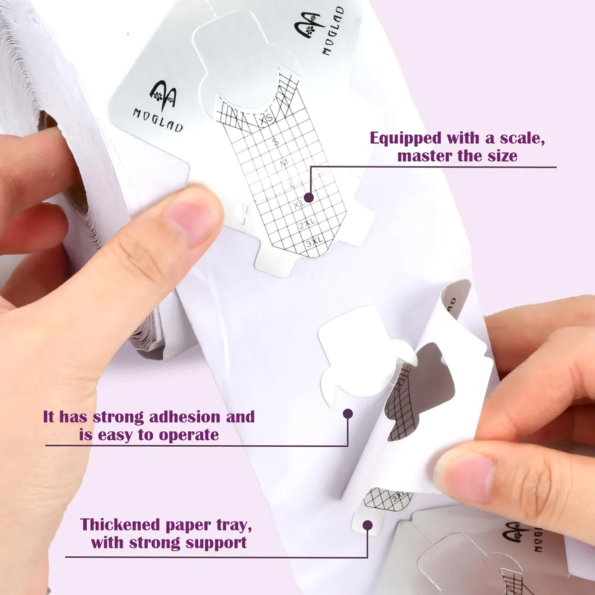 300 Pz Cartina per Unghia gel Nails Art, Rotolo Extension Model per UV, Autoadesivo Sagome per Unghie Gel Ricostruzione