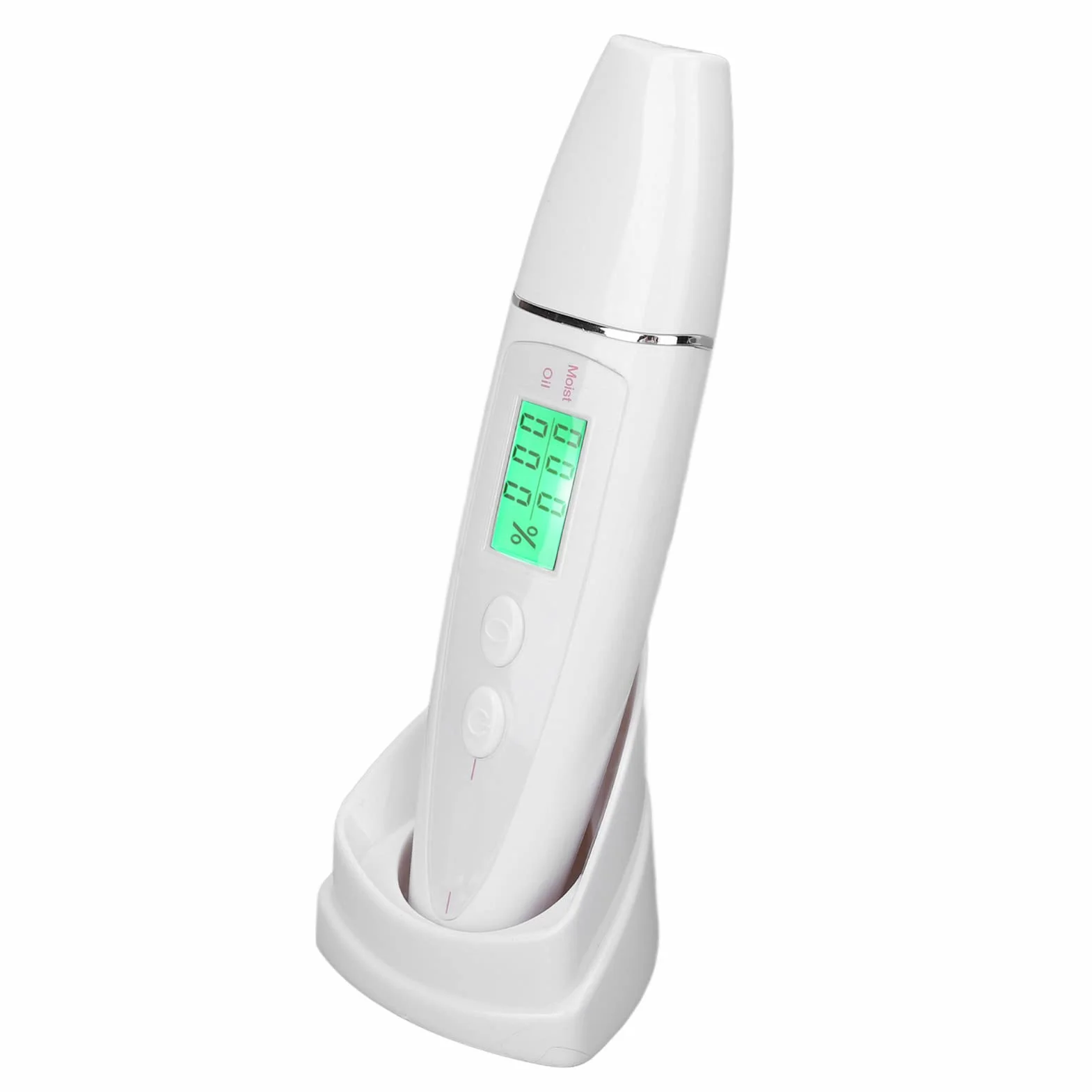 Tester per la Pelle, Tester della Pelle del Viso, Analizzatore Della Pelle Digitale LCD Ad Alta Densibilità, Dispositivo per la Cura della Pelle per la Casa (WHITE)