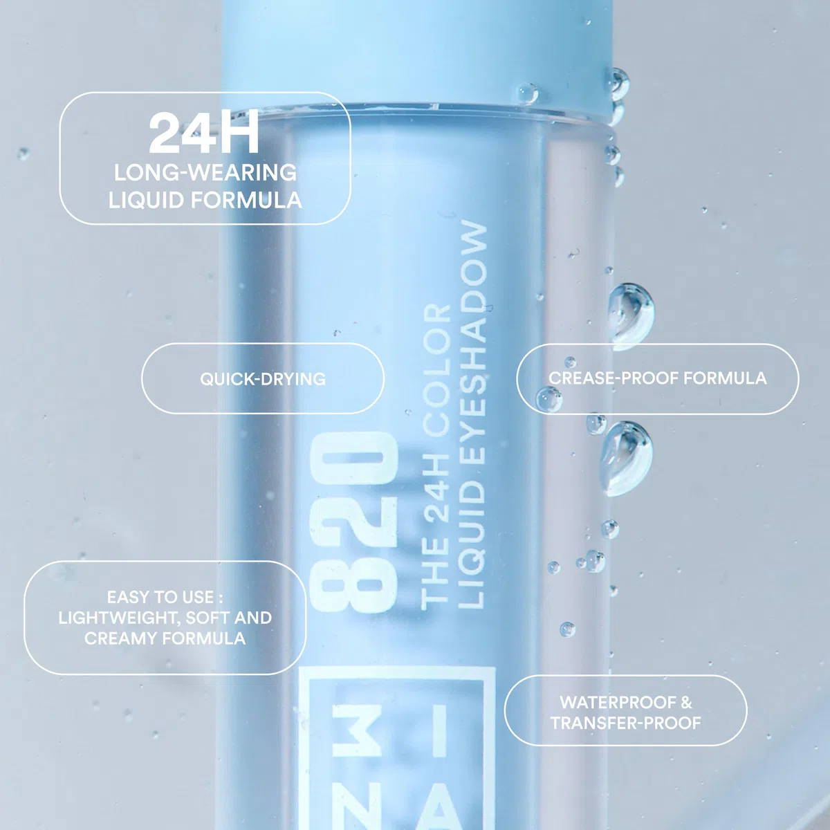 3INA MAKEUP - The 24H Color Liquid Eyeshadow 793 - Turchese - Ombretto Liquido Turchese 24H a Lunga Tenuta Waterproof - Formula Leggera Morbida e Cremosa - Vegan - Cruelty Free