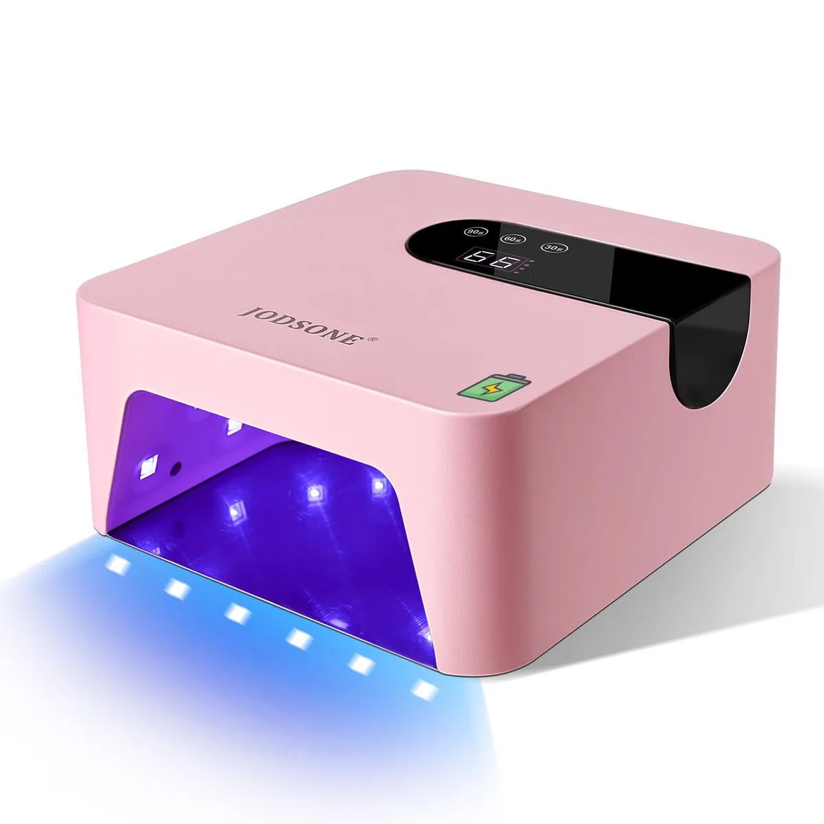 JODSONE Lampada Unghie LED UV, U V Mini lampada per unghie ricaricabile portatile con 3 timer e schermo LCD per Nail Dryer Gel Rosa