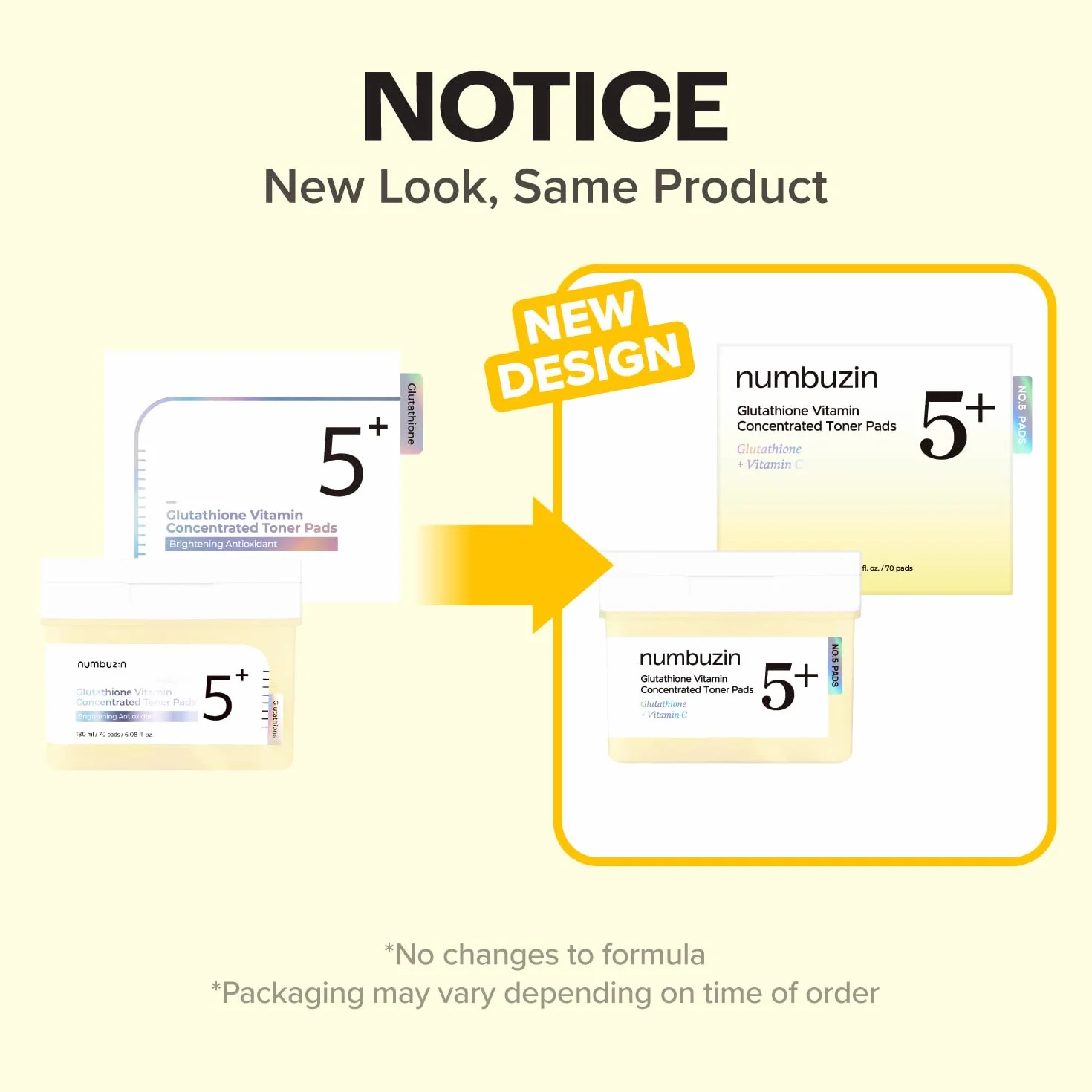numbuzin No.5 Toner Pads | Vitamin-Niacinamide Concentrated Pad | Double-Sided | Glutathione, Niacinamide, PHA & LHA | Exfoliation, Dark Spot, Hyperpigmentation Care | 70 Pads/180 ml
