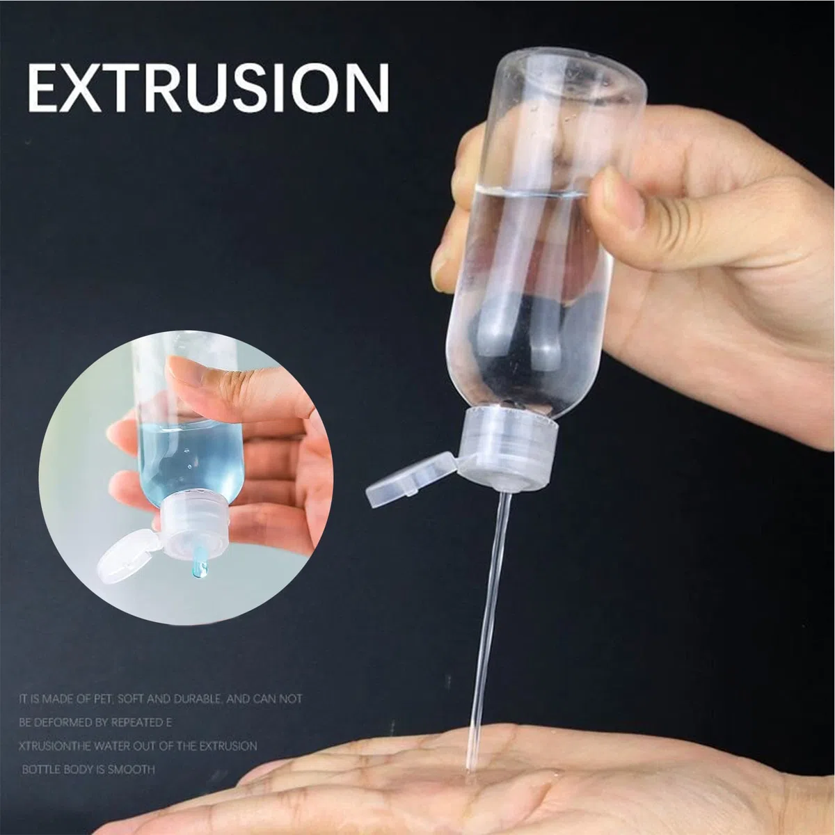 10 Pezzi Bottiglie da Viaggio 50 ML + 100 ML, Contenitori da Viaggio Trasparenti Vuoti, Bottiglie da Viaggio in Plastica Riutilizzabili Flip Cap Bottiglie con 2 Imbuti, per Gel, Lozioni, Shampoo