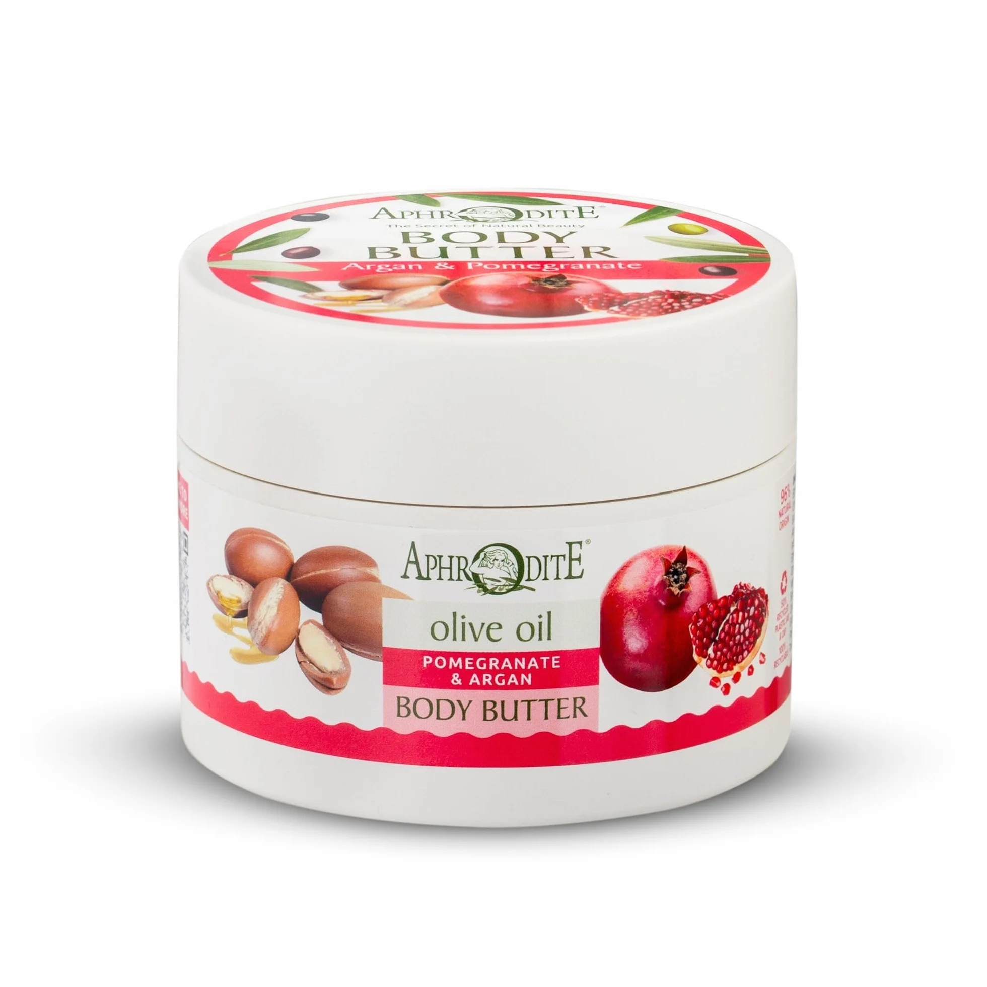 Aphrodite Regenerating Body Butter with Argan & Melegranate - Burro per il corpo antietà a base di olio d'oliva biologico per ripristinare l'umidità (200 ml / 6,76 oz)