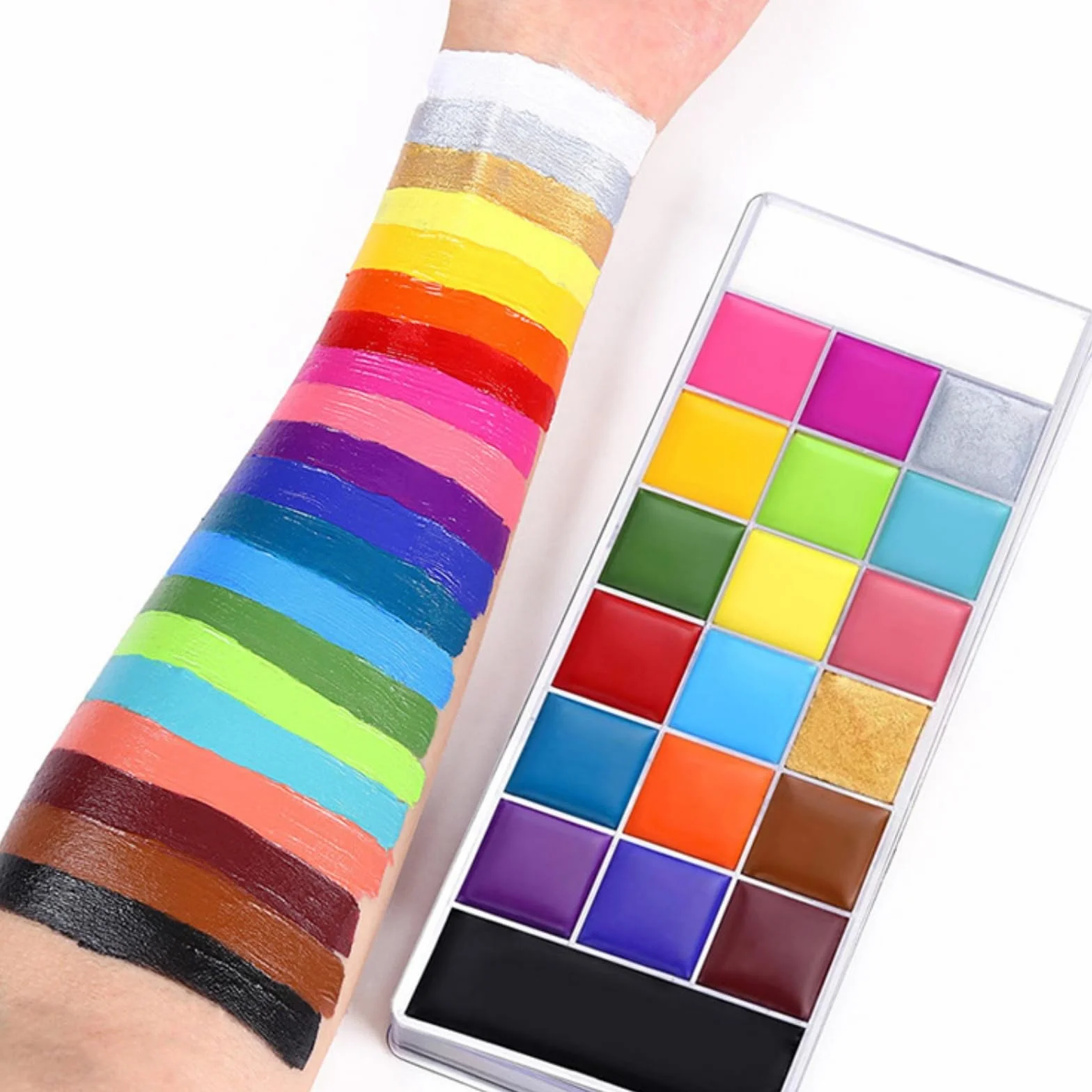 Beauty Searcher Vernice per il corpo del viso, 20 colori di pittura ad olio professionale Tavolozza per il trucco del tatuaggio flash Arte Party Fancy Dress Paletta di bellezza