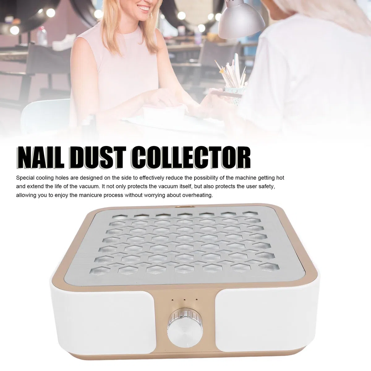 Aspiratore per Unghie Potente 60 W, Aspiratore Elettrico Silenzioso Senza Spazzole 4500 Giri/min Senza Filtro Separato per Polvere Nail Tech Aspirapolvere per Casa e (Spina